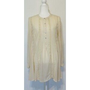 Blu Pepper Women Size S Long Sleeve Embroidered Tunic Dress Modest Minimalist